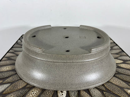 Preowned Japanese Tokoname Unglazed Oval Bonsai Pot Seizan - 11.5” By 9.75”