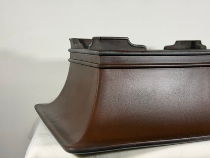 Preowned Japanese Tokoname Unglazed Rectangular Bonsai Pot Senkouen - 18.5” By 13.5”