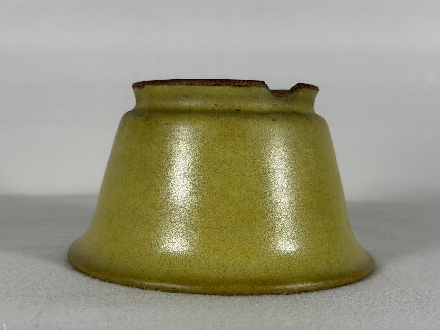 Preowned Japanese Tokoname Glazed Round Bonsai Pot Hatutori - 5.5” By 3.25”