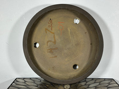 Preowned Japanese Tokoname Round Bonsai Pot Ritukadou - 12” By 2.5”