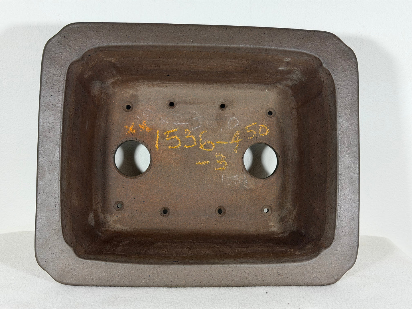 Preowned Japanese Tokoname Rectangular Bonsai Pot Gyouzan Nakano - 11” By 9”