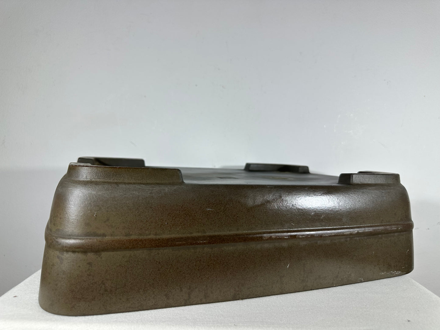 Preowned Japanese Tokoname Unglazed Rectangular Bonsai Pot Eiraku - 17” By 12.75”