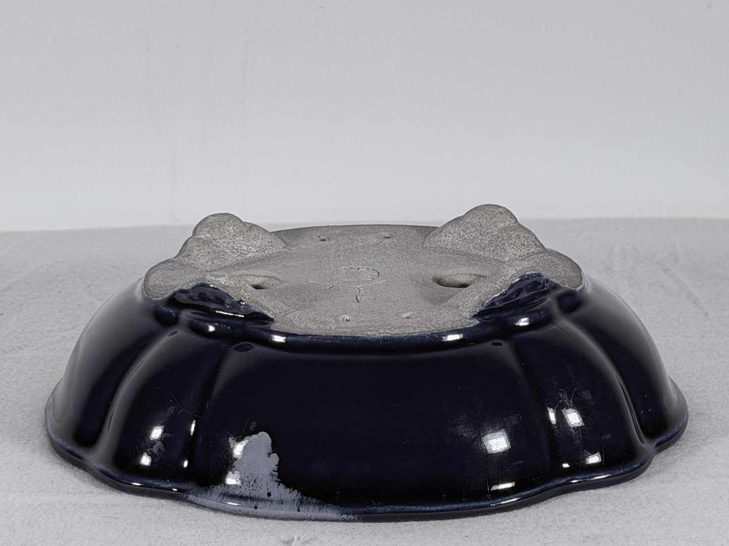Preowned Japanese Tokoname Glazed Mokko Style Bonsai Pot Satomi - 8” By 7”