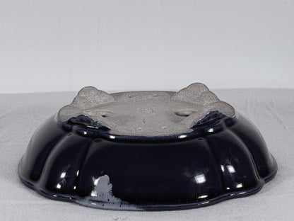 Preowned Japanese Tokoname Glazed Mokko Style Bonsai Pot Satomi - 8” By 7”