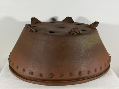 Preowned Japanese Tokoname Unglazed Round Bonsai Pot Senshu - 16.75” By 7”