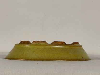 Preowned Japanese Tokoname Glazed Oval Bonsai Pot Hatutori - 6.5” By 5”