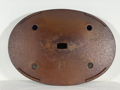 Preowned Japanese Tokoname Unglazed Shallow Oval Bonsai Pot Has Stamp - 13.25” By 9.5”