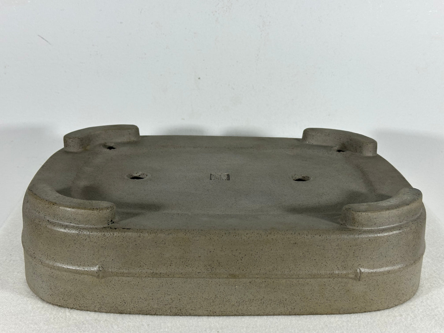 Preowned Japanese Tokoname Unglazed Rectangular Bonsai Pot Seizan - 12.75” By 9.25”