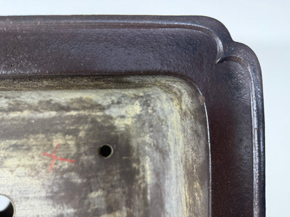 Preowned Japanese Tokoname Unglazed Rectangular Bonsai Pot Keizan - 18.5” x 13.75” x 7.25”