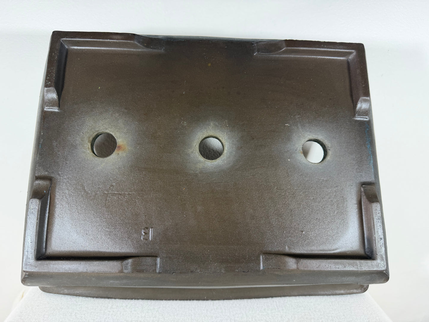 Preowned Japanese Tokoname Unglazed Rectangular Bonsai Pot - 16” By 12.75”