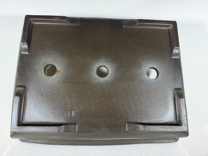 Preowned Japanese Tokoname Unglazed Rectangular Bonsai Pot - 16” By 12.75”