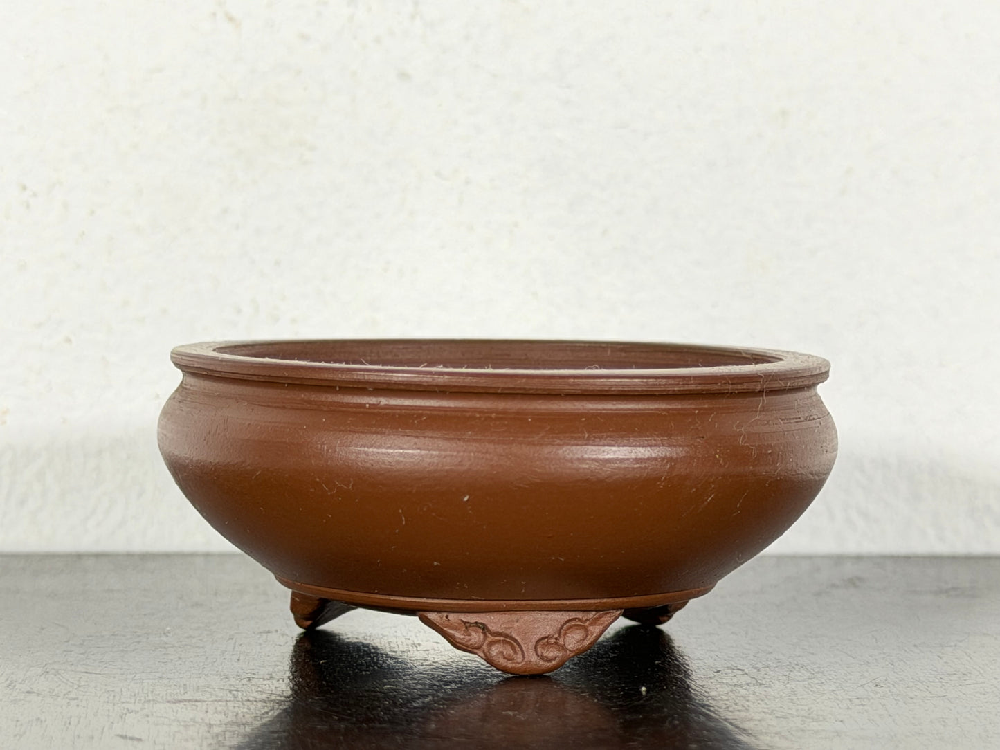 New Japanese Tokoname Unglazed Bag Style Bonsai Pot Bigei - 2.75” By 1 1/8”