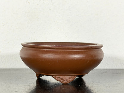 New Japanese Tokoname Unglazed Bag Style Bonsai Pot Bigei - 2.75” By 1 1/8”