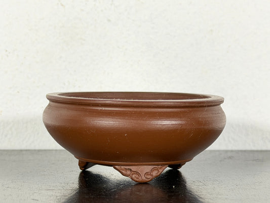 New Japanese Tokoname Unglazed Bag Style Bonsai Pot Bigei - 2.75” By 1 1/8”