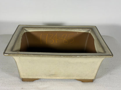 Preowned Japanese Tokoname Glazed Rectangular Bonsai Pot - 8.5” By 6.75”