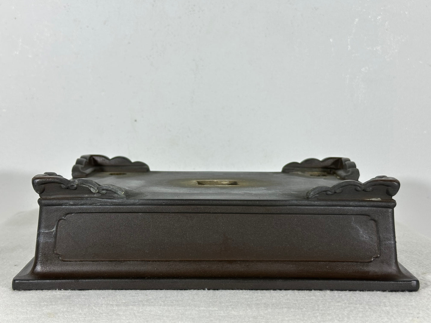 Preowned Japanese Tokoname Unglazed Rectangular Bonsai Pot - 11” By 7.75”