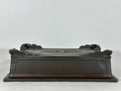 Preowned Japanese Tokoname Unglazed Rectangular Bonsai Pot - 11” By 7.75”