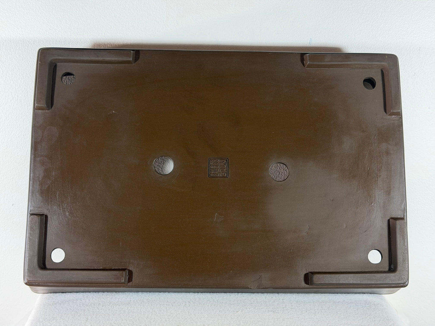 Preowned Japanese Tokoname Unglazed Rectangular Bonsai Pot Seizan - 18.5” By 12”