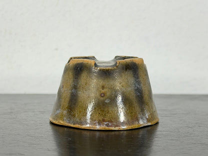 Preowned Vintage Japanese Tokoname Glazed Mokko Style Bonsai Pot Mutou - 1.75” By 1.5”