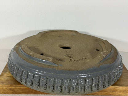 Victor Shelton Glazed Round Bonsai Pot (American-Made) - 9” By 1.75”