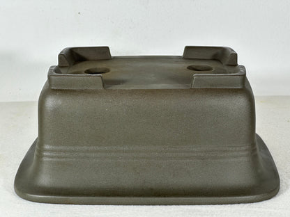 Preowned Japanese Tokoname Unglazed Rectangular Bonsai Pot - 9” By 7.5”