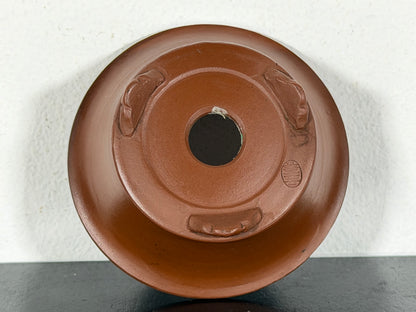 New Japanese Tokoname Unglazed Round Bonsai Pot Bigei - 3.25” By 1.25”