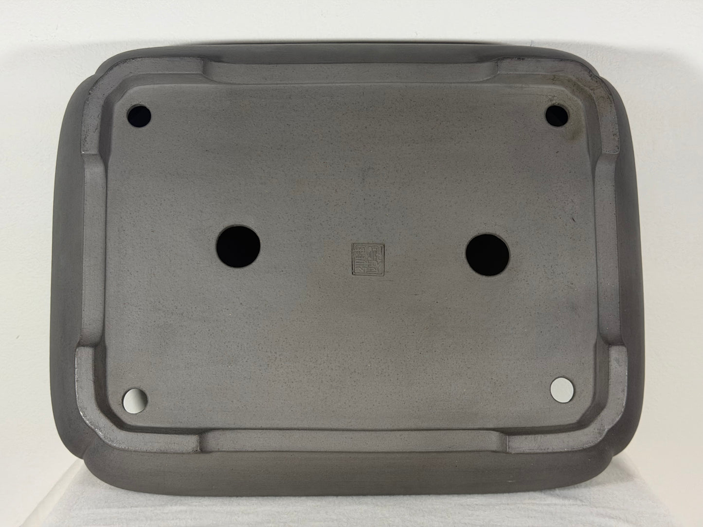 Preowned Japanese Tokoname Unglazed Rectangular Bonsai Pot Tousyou - 16.25” By 12.5”