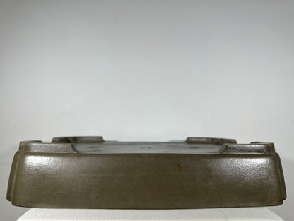 Preowned Japanese Tokoname Unglazed Rectangular Bonsai Pot Seizan - 22” By 14.25”