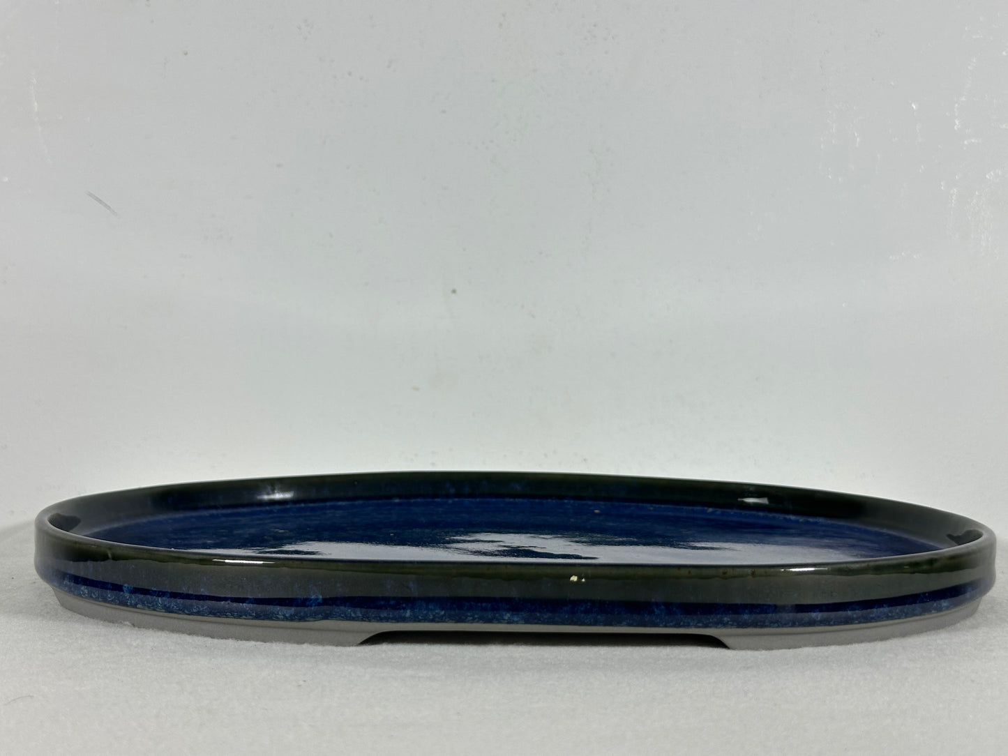 New Japanese Glazed Suiban for Suiseki Bonsai Harumatsu - 12.5” By 9”