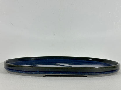 New Japanese Glazed Suiban for Suiseki Bonsai Harumatsu - 12.5” By 9”