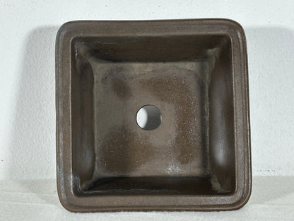 Preowned Japanese Unglazed Square Bonsai Pot - 5.25” By 5”