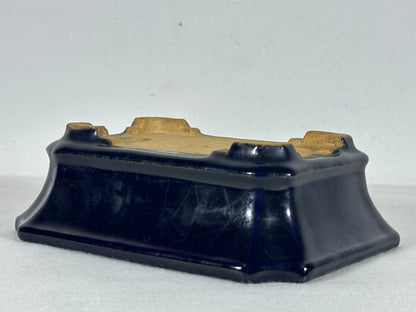 Preowned Japanese Tokoname Glazed Rectangular Bonsai Pot Hatutori - 6.25” By 4.75”