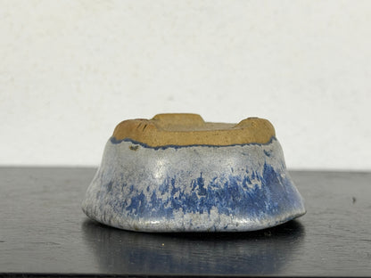 Preowned Japanese Tokoname Glazed Round Bonsai Pot - 2” By 7/8”