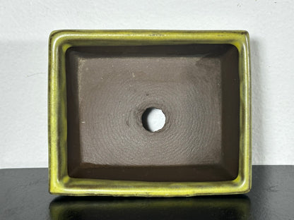 Preowned Japanese Tokoname Rectangular Bonsai Pot - 3.5” By 2 7/8”