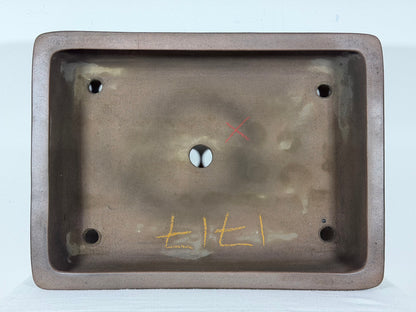 Preowned Japanese Tokoname Unglazed Rectangular Bonsai Pot Seibun - 15” By 11”