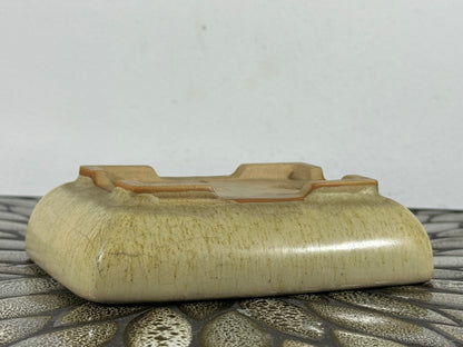 Preowned Japanese Tokoname Glazed Rectangular Bonsai Pot Bigei - 6” By 4.5”