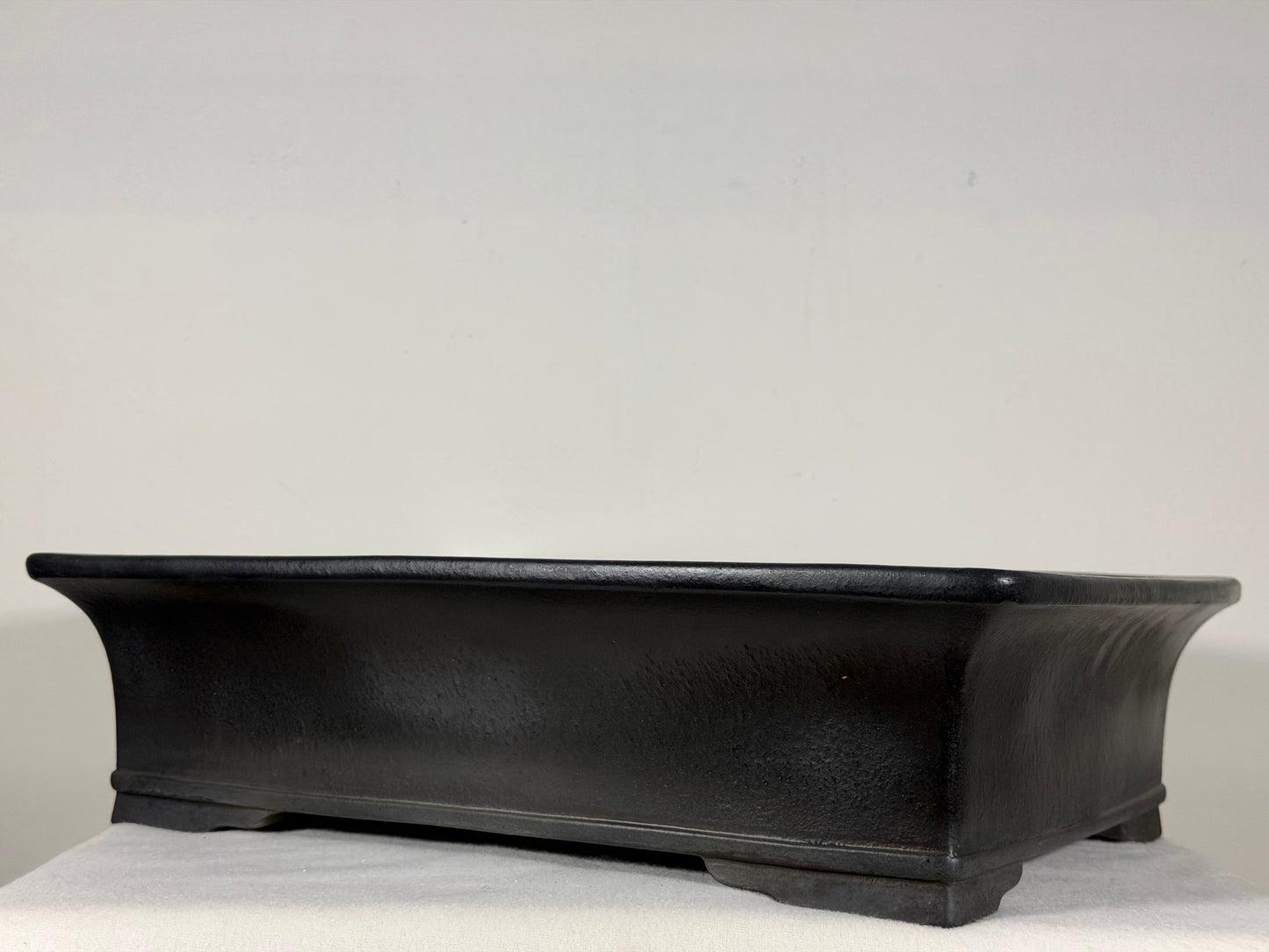Preowned Japanese Tokoname Unglazed Rectangular Bonsai Pot Kizan - 16.25” By 12.25”