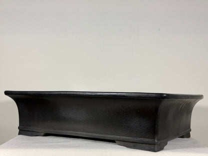 Preowned Japanese Tokoname Unglazed Rectangular Bonsai Pot Kizan - 16.25” By 12.25”