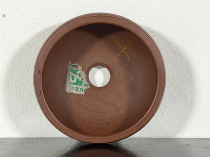 New Japanese Tokoname Unglazed Bag Style Bonsai Pot Bigei - 3 1/8” By 1 3/8”