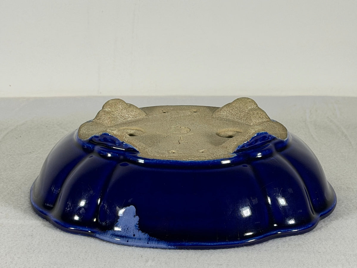 Preowned Japanese Tokoname Glazed Mokko Style Bonsai Pot Satomi - 8” By 7”