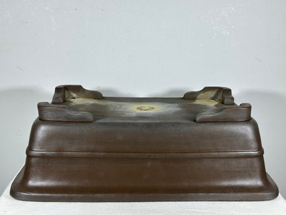 Preowned Japanese Tokoname Rectangular Bonsai Pot with Stamp - 15.75” By 10.75”