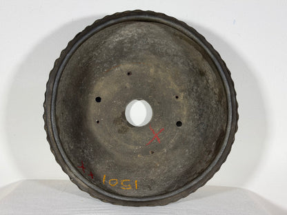Preowned Japanese Tokoname Unglazed Round Bonsai Pot Jyuoudou - 12.25” By 5.75”