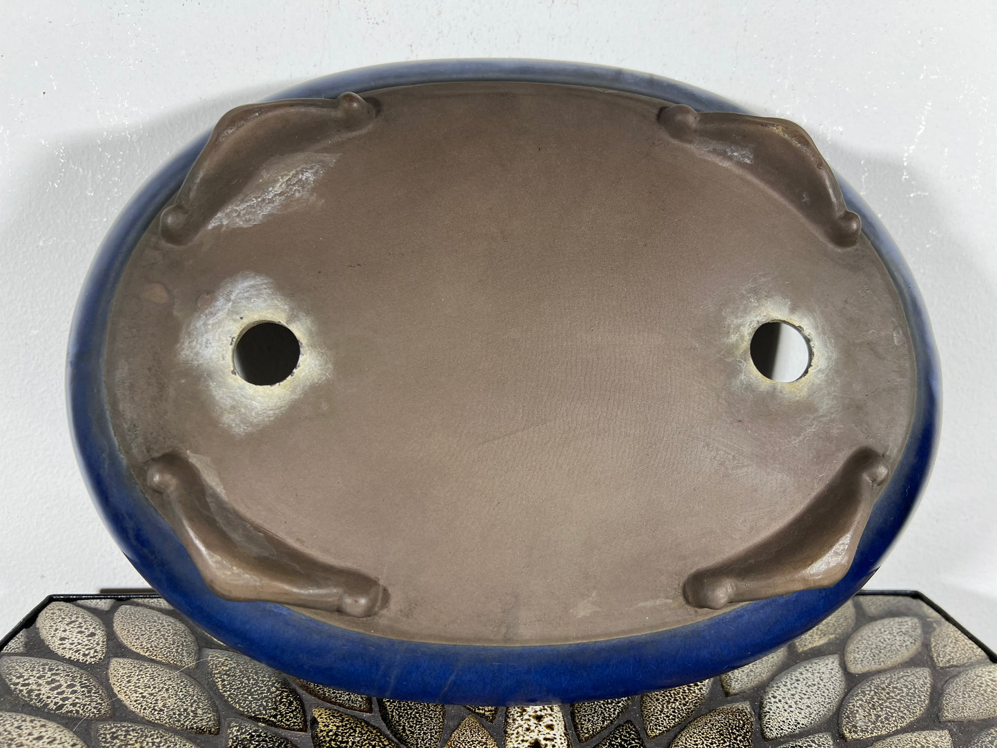 Preowned Japanese Tokoname Bag Style Bonsai Pot with Patina - 12.5” By 9.25”
