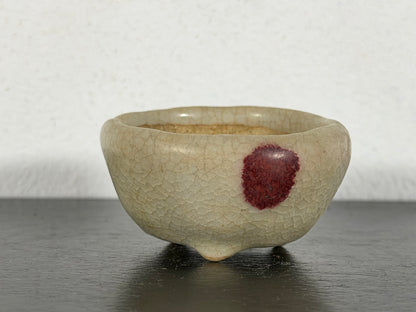 Preowned Japanese Tokoname Glazed Round Bonsai Pot Housou - 2” By 1”