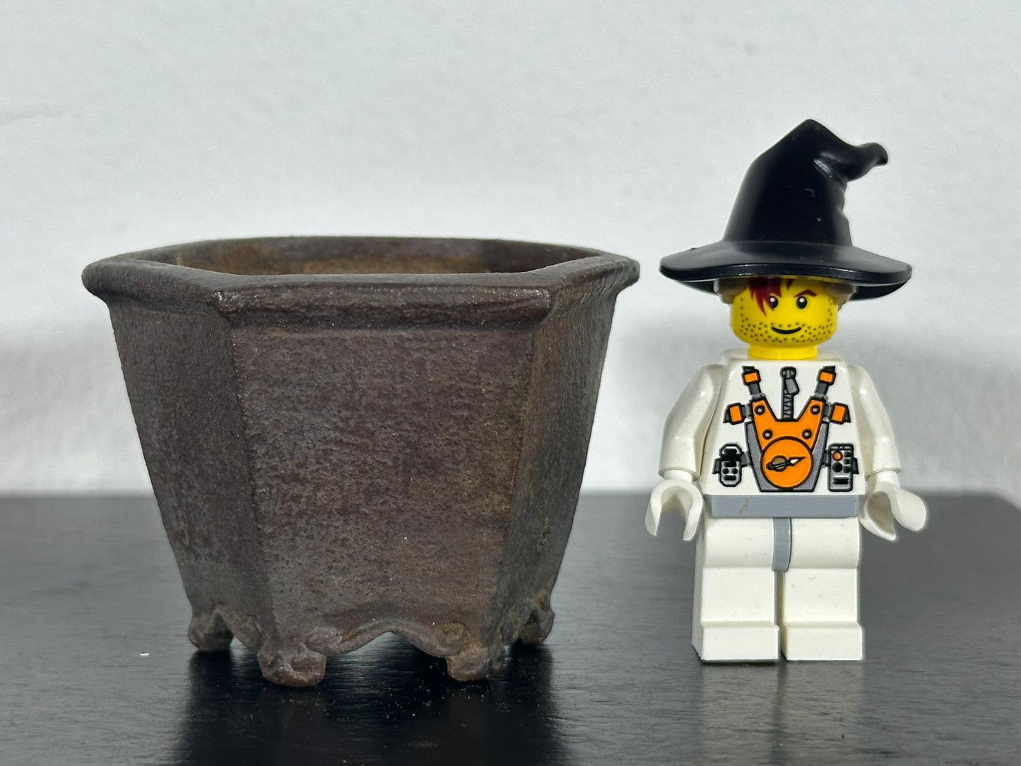 Preowned Vintage Japanese Tokoname Mame Cascade Bonsai Pot Sekishin - 2 1/8” By 1 7/8”