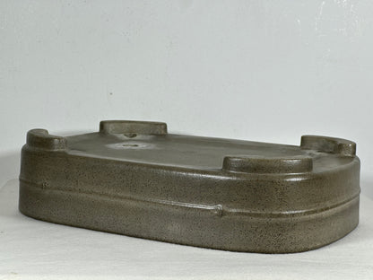 Preowned Japanese Tokoname Unglazed Rectangular Bonsai Pot Seizan - 12.5” By 9.25”