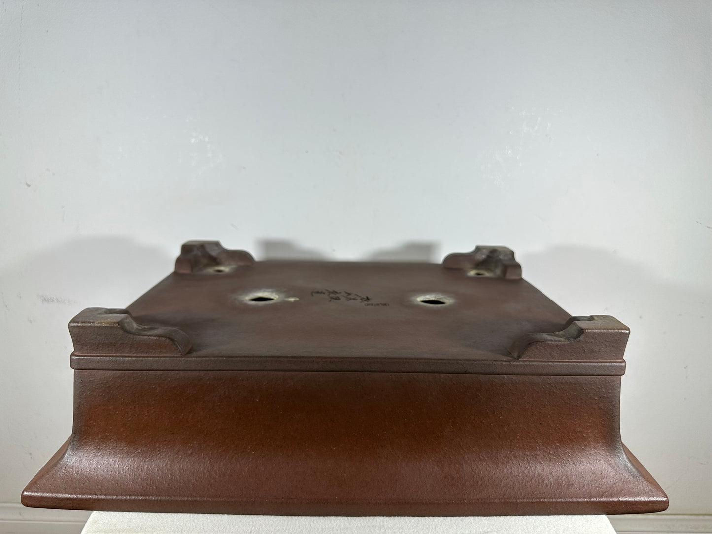 Preowned Japanese Tokoname Unglazed Rectangular Bonsai Pot Yamaaki - 21” By 16”