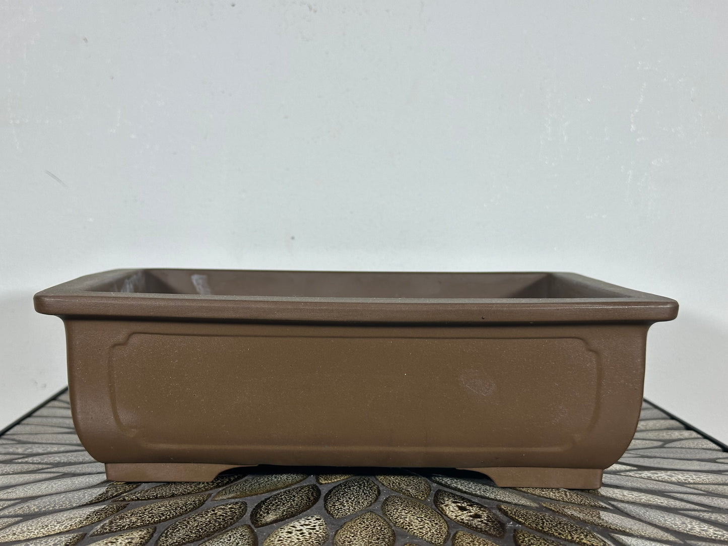 Preowned Japanese Tokoname Unglazed Rectangular Bonsai Pot - 11” By 8.5”