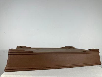 Preowned Japanese Tokoname Unglazed Rectangular Shallow Bonsai Pot Seizan - 18.75” By 12.75”