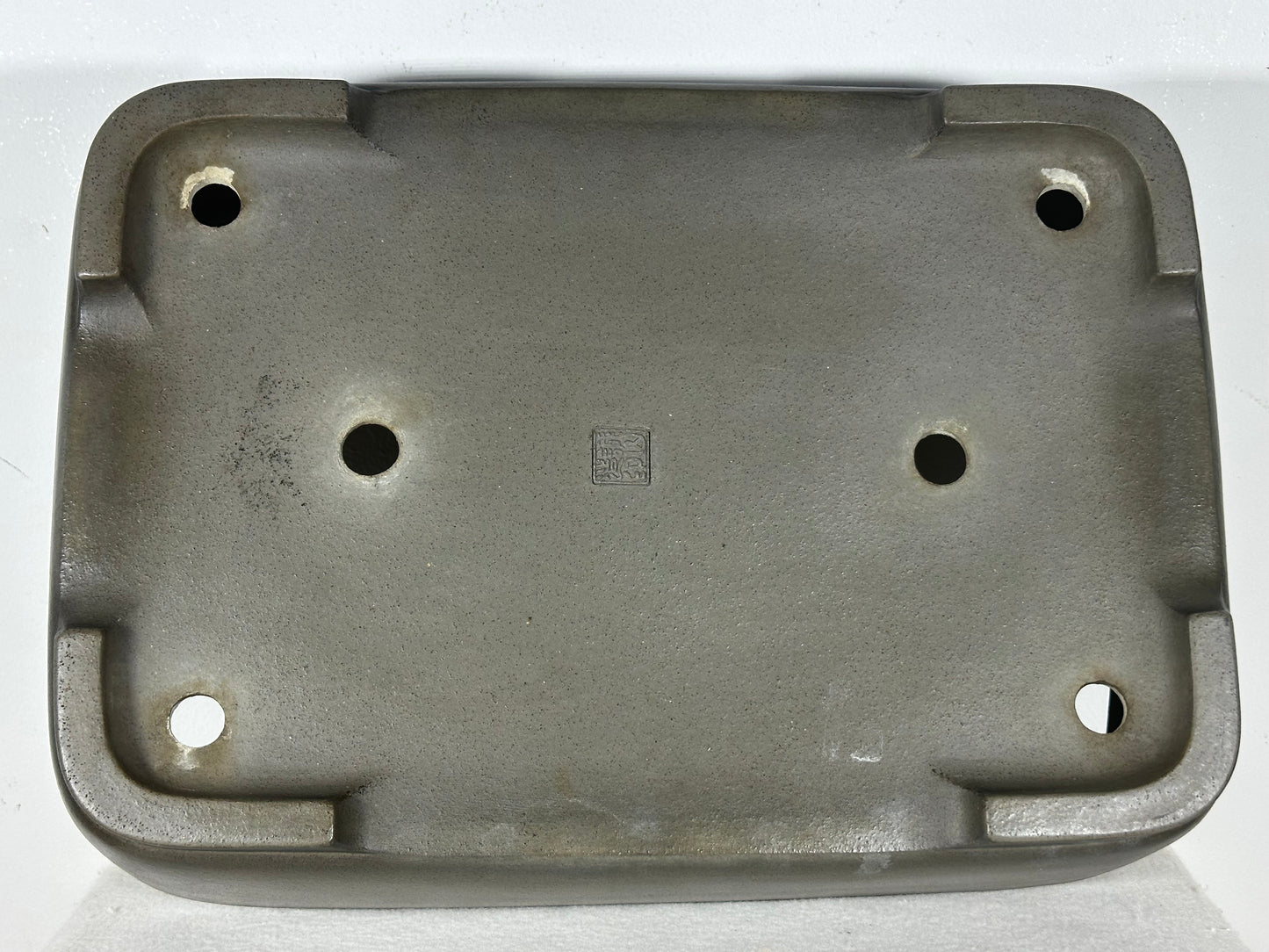 Preowned Japanese Tokoname Unglazed Rectangular Bonsai Pot Seizan - 16.25” By 11.75”
